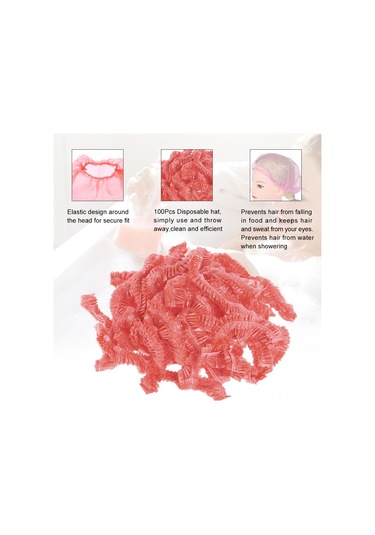 Xindoker 100 Adet Tek Kullanımlık Plastik Şapka - Saç Koruyucu, Su Geçirmez, Esnek Tabanlı - Duş, Spa, Restoran Ve Sağlık Ortamları İçin Diğer