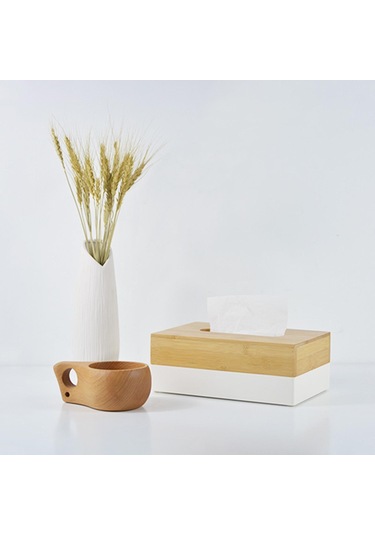 Homyl Dresser Masa Için Mendil Kapak Konteyner Peçete Beyaz Beyaz