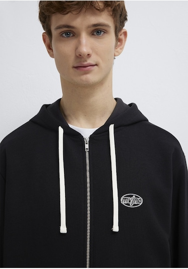 Mavi - Mavi Logo Baskılı Fermuarlı Sweatshirt 0s10557-900 Siyah