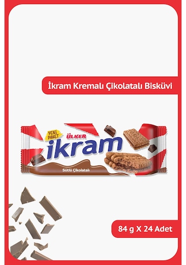 Ülker İkram Kremalı Bisküvi Çikolatalı 24 x 84 G