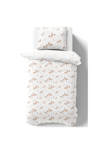 Organik Tek Kişilik Nevresim Takımı 160x220 - Minik Tay Renkli