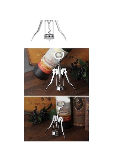 Taşınabilir Şarap Açacakları - Paslanmaz Çelik, Gümüş, Kırmızı Şarap Açacağı Gümüş