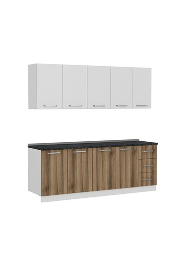 Minar 220 Cm Mutfak Dolabı Beyaz Dore 220-d3