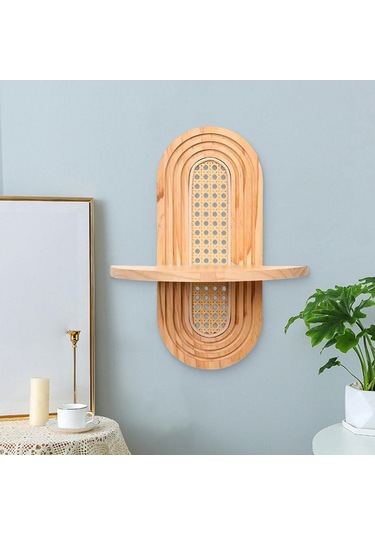 Suntek Kemer Ahşap Raf Standı El Sanatları Askılı Veranda Ahşap Rengi