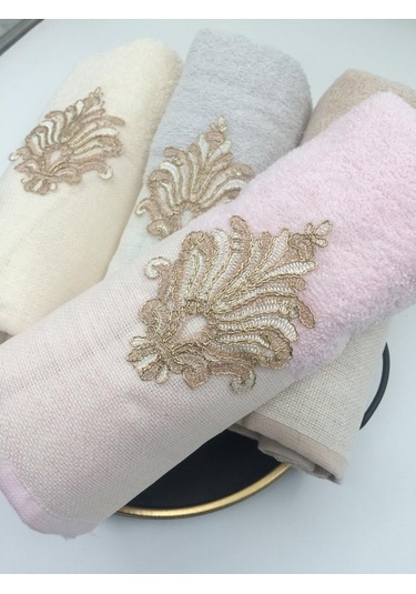 Finezza Nadide Pamuk Krem&Bej&Pudra&Gri Havlu Seti 50x90 Cm Dörtl Pudra Gri