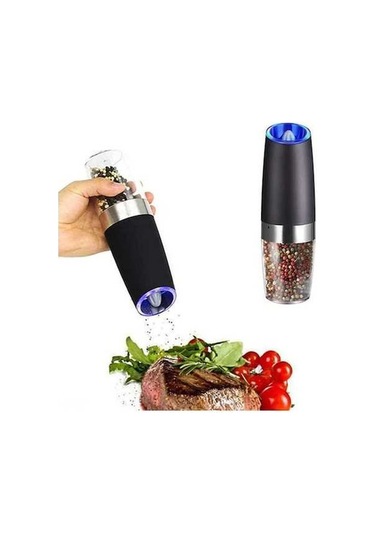 Novahub Pratik Otomatik Baharat Değirmeni - Eğimle Çalışan, Ayarlanabilir Öğütme, Büyük Kapasiteli Siyah Siyah