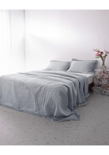 Madame Coco Medus Çift Kişilik Yatak Örtüsü - İndigo Indigo