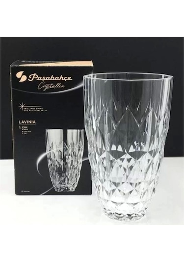 Paşabahçe Crystallin Lavina Cam Vazo - Kristal Cam Vazo 20 Cm.