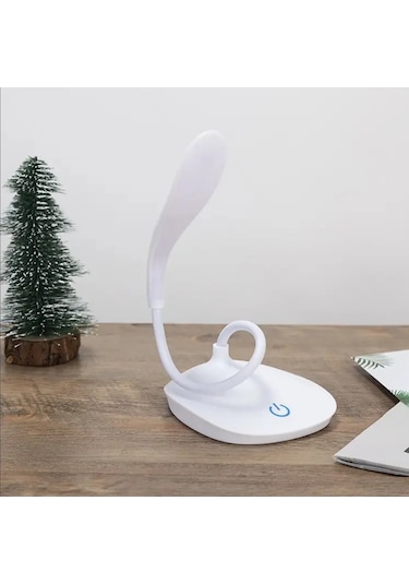Taşınabilir Ve Ayarlanabilir Beyaz Renk Dokunmatik Şarjlı Masa Lambası Kitap Okuma Lambası Çok Renkli
