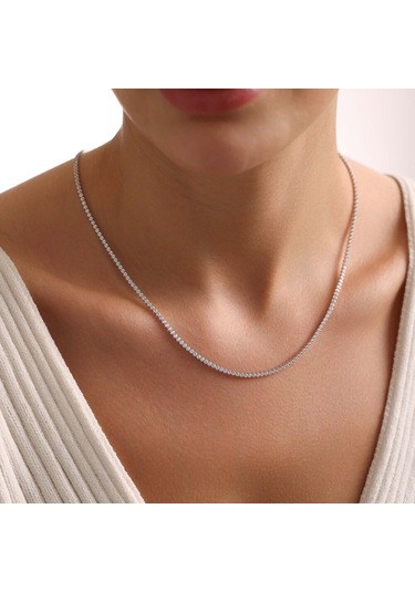 Su Yolu Kolye Beyaz Altın 14 Ayar T13208