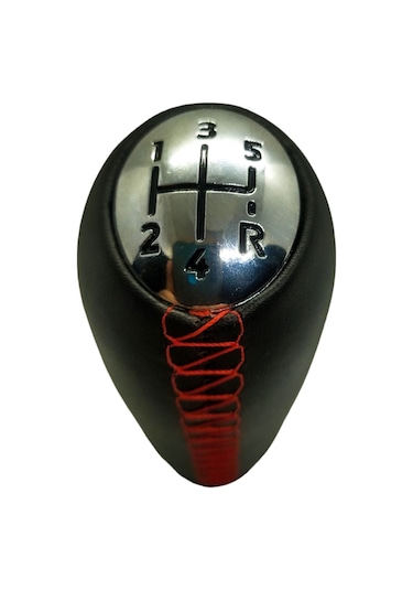 Scenic 2 2003-2006 Kırmızı Dikişli Lüks Deri Vites Kolu siyah