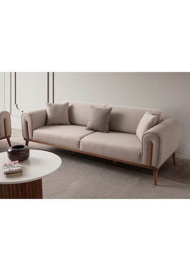 Riva 3+3+1+1 Koltuk Takımı Sütlü Kahve