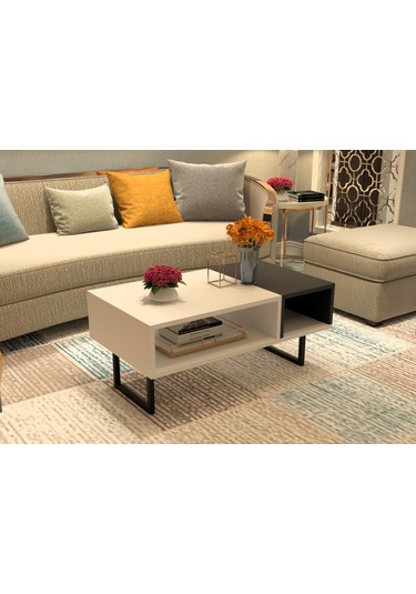 Drop Orta Sehpa Beyaz Antrasit