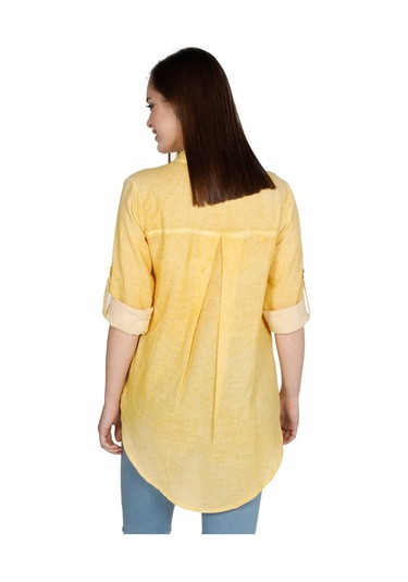 Uzun Kol Şile Bezi Akasya Bluz Sarı Sarı