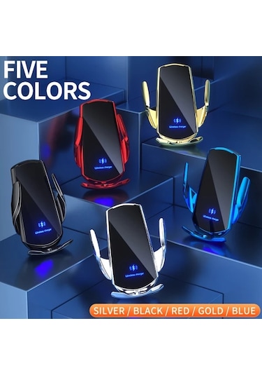 Xuweiwei Siyah Manyetik Araba Kablosuz Sarj Standi Cep Telefonu Tutucu Hizli Sarj Otomatik Sıkma Samsung İphone Uyumlu Xiaomi Icin Siyah