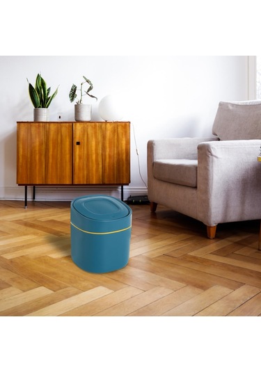 Suntek Magideal Mini Masaüstü Çöp Kutusu Sepeti Kovası Ev Mavi