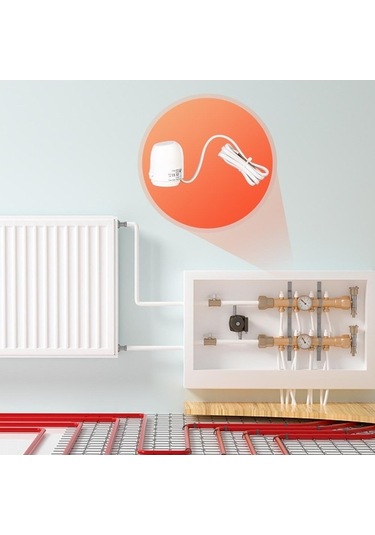 Pazly 230v Ac Termal Aktüatör - M30 Dişli Zemin Isıtma Termostatı İçin 100n İtme Gücü Beyaz