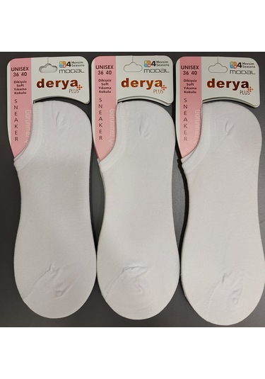 Derya Kadın Modal Sneaker Çorap 12 Adet beyaz