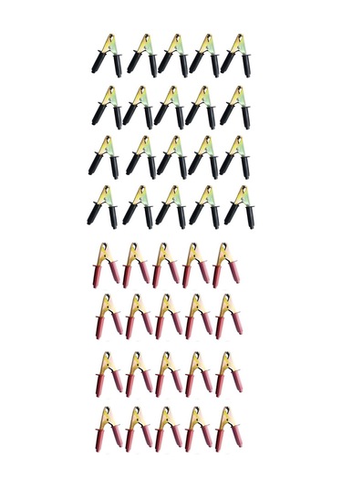 Akü Takviye Kablo Maşası Maşa Büyük Boy 15 Cm. Kırmızı-Siyah 20 Çift