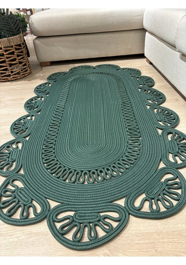 Matrix Jüt Kilim, Paspas, Mutfak Halısı, Banyo Paspası, Kilim, Halı, Oturma Odası Halısı Yeşil