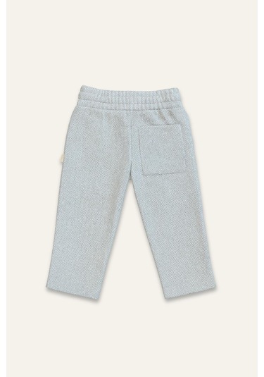 Erkek Bebek Cepli Örme Pantolon - Gri Gri