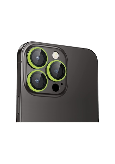 Buff İphone 14 Pro Max Neon Metal Lens Koruyucu Açık Yeşil