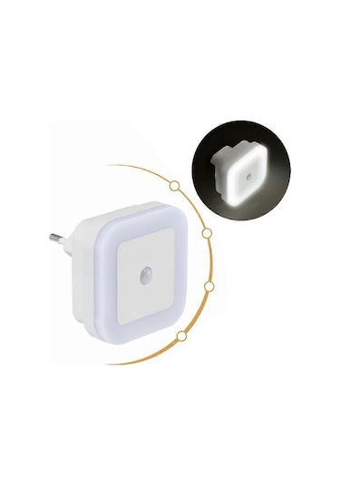 Soaiy 2'li Paket Hareket Sensörlü Led Gece Lambası Enerji Tasarruflu Priz Lambası Pır Sensörlü Işık Sıcak Beyaz Çocuk Odası Koridor Merdiven
