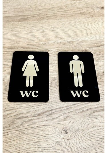 Klwc-mw52 - Dekoratif Wc Yönlendirme Tabelası - Kadın & Erkek 2'li