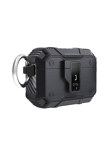 Noktaks - Airpods 3. Nesil Uyumlu - Kılıf Darbelere Karşı Dayanıklı Düğmeli Airbag 35 Kılıf - Siyah - T31753 Siyah