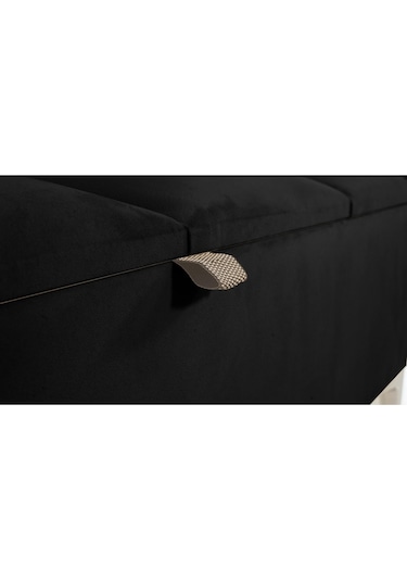 Vetra V2 Sandıklı Puf  Siyah Dilimli Model Sandıklı Bench Puf - Sandıklı Yatak Ucu Bankı