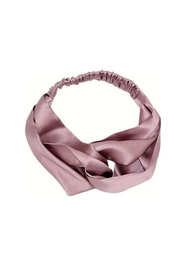 Elmpaly Şampanya %100 Saf İpek Geniş Rahat Kadın Saç Bandı Şampanya