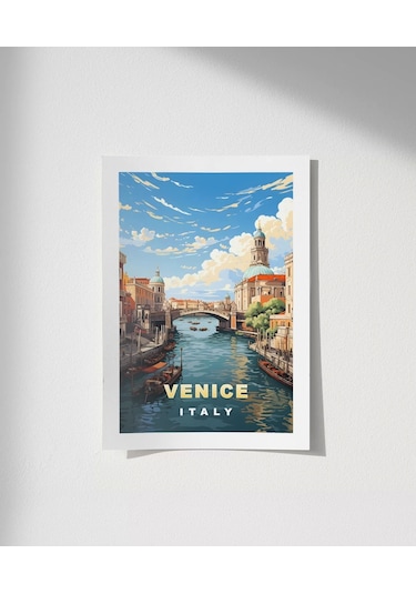 Çerçevesiz Poster Venedik Kanalı Manzarası