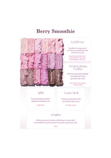 Dasique Mat Ve Işıltılı Renk Seçenekleri Sunan Far Paleti Shadow Palette 18 Berry Smoothie 18 Berry Smoothie