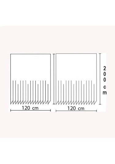 Zethome Jackline Banyo Duş Perdesi 0010 Mavi Çift Kanat 2X120X200 Çok Renkli