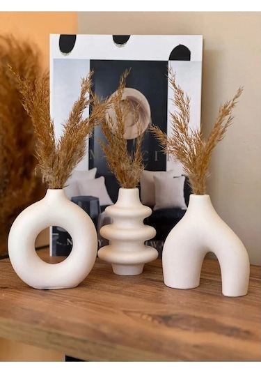 Minimal 3 Lü Dekoratif Vazo Set,biblo,minyatür