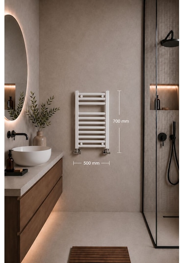 500X700 Beyaz Havlupan 10 Borulu Banyo Havlupanı