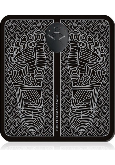 Padalink Ayak Tabanı Ems Akım Masaj Matı - 6 Mod 9 Seviye, Akıllı Otomatik Kapanma, Pilli, İç Çizgiler Stimülasyonu, Pu Deri Lacivert