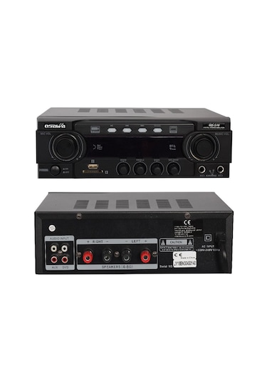 Osawa Hd-510 2X100 Watt Usb-Sd 2 Mik. Girişli Stereo Mıxer Anfi