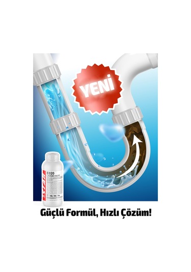 Ultra Güçlü Lavabo Açıcı 1000 Ml, 5 Dakikada Tıkanıklıkları Açan Güçlü Formül