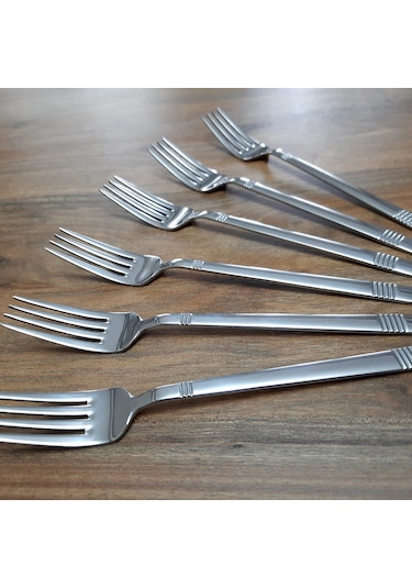 Kardelen 6 Adet Turkuaz Yemek Çatal gümüş