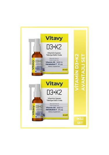 Vitavy D3K2 1000 IU 20 Mcg Sprey 140 Puff 2 x 20 ML