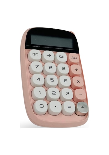 Büro Ev Ofis Hediyesi İçin Pembe Stil Hesap Makinesi Bej