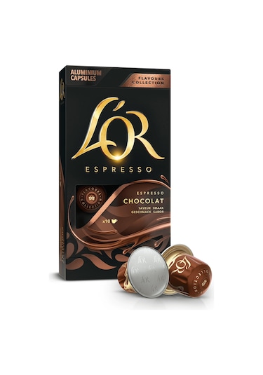 L'or Çikolata Aromalı Nespresso Uyumlu Alüminyum Kapsül Kahve 10'lu
