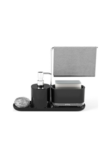 Ulzyvf Pratik 2'li Sabunluk, Sünger Ve Bez Askılı Sızdırmaz Lavabo Organizatörü Beyaz Beyaz