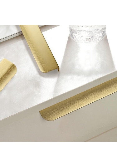 10 Adet. Görünmez Mobilya Kulpları Altın Dolap Kulpu Delik Mesafesi 128 Mm Görünmez Kulp - Mobilya Kulpları Kapı Kolu Merkez Mesafesi