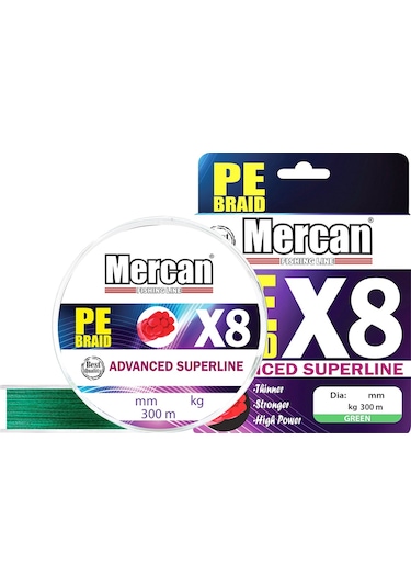 PE Braıd X8 300 M. 1X1 Yeşil Makara Misina