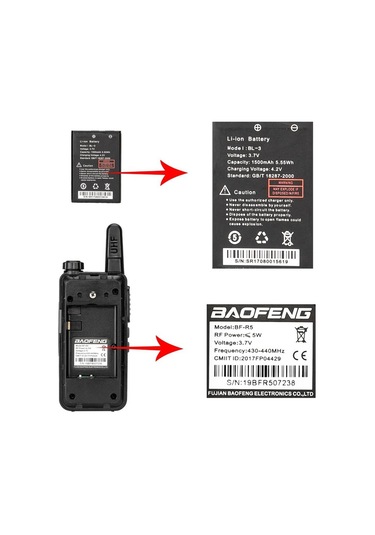 Valkyrie Baofeng BF-R5 Lisanssız Kulaklıklı Şarjlı 16 Kanal Vox El Telsizi