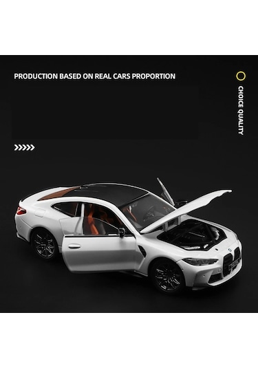 1:23 M4 G82 M4 Supercar Alaşım Diecasts Ses Ve Işık Beyaz
