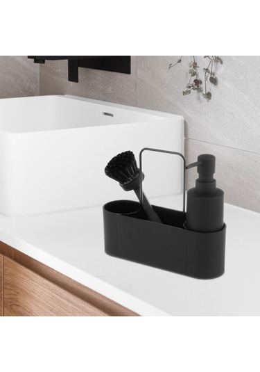 Homyl Depolama Çok Fonksiyonlu Sabun Şişesi Tepsisi Ile Siyah Diğer