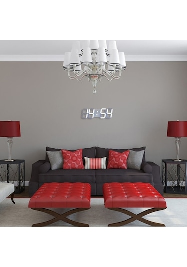 Techtic Yeni Nesil Dekoratif Dijital 3d Led Masa Duvar Çalar Saat